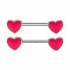 Flash Sale 💯 Glow in the Dark Pink Heart Nipple Barbells - 14 Gauge ✔️ -Playboy Shop 03805991 a