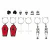 Best Sale ✔️ Multi-Pack Death Studs and Dangle Hoop Earrings - 6 Pair ⌛ -Playboy Shop 03806692 a