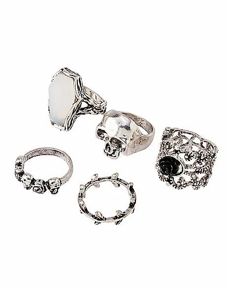 Cheapest π Multi-Pack Skull Stone and Rose Rings - 5 Pack π 4 Cheapest π Multi-Pack Skull Stone and Rose Rings - 5 Pack π - Image 2