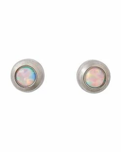 Hot Sale 😉 White Opal-Effect Stud Earrings - 20 Gauge 🌟