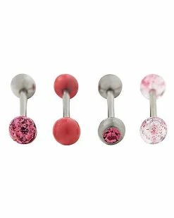 Hot Sale β Multi-Pack Glitter Glow Barbells 4 Pack - 14 Gauge π