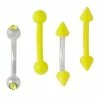 Hot Sale 👍 Multi-Pack Neon Yellow Spiked and Round Barbells 4 Pack - 16 Gauge ⌛ -Playboy Shop 03808060 a