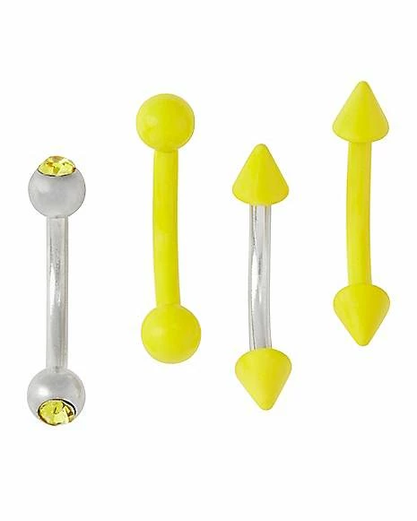 Hot Sale π Multi-Pack Neon Yellow Spiked and Round Barbells 4 Pack - 16 Gauge β 3 Hot Sale π Multi-Pack Neon Yellow Spiked and Round Barbells 4 Pack - 16 Gauge β