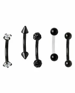 Best deal π― Multi-Pack Black CZ Curved Barbells 5 Pack - 16 Gauge π 5 Best deal π― Multi-Pack Black CZ Curved Barbells 5 Pack - 16 Gauge π -Playboy Shop 03808078 b