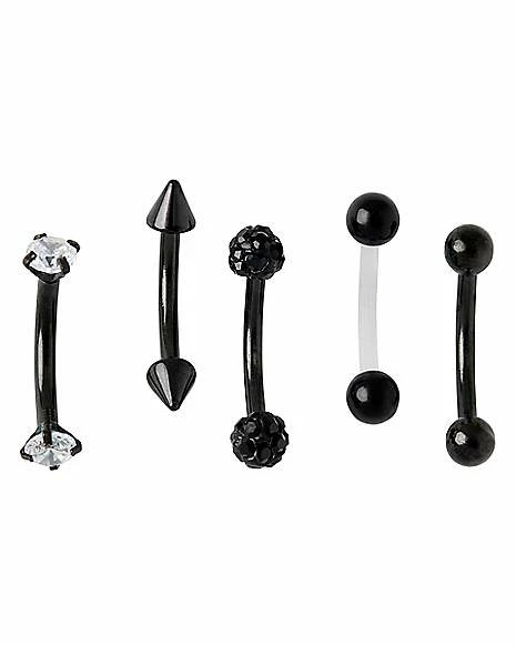 Best deal π― Multi-Pack Black CZ Curved Barbells 5 Pack - 16 Gauge π 4 Best deal π― Multi-Pack Black CZ Curved Barbells 5 Pack - 16 Gauge π - Image 2