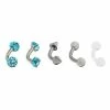 Best Pirce 😍 Multi-Pack CZ Steel Plated Curved Barbells 5 Pack - 16 Gauge 🌟 -Playboy Shop 03808094 a