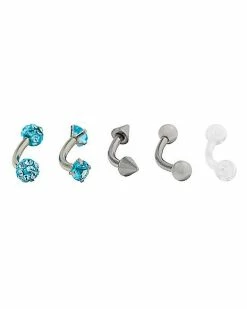 Best Pirce 😍 Multi-Pack CZ Steel Plated Curved Barbells 5 Pack - 16 Gauge 🌟