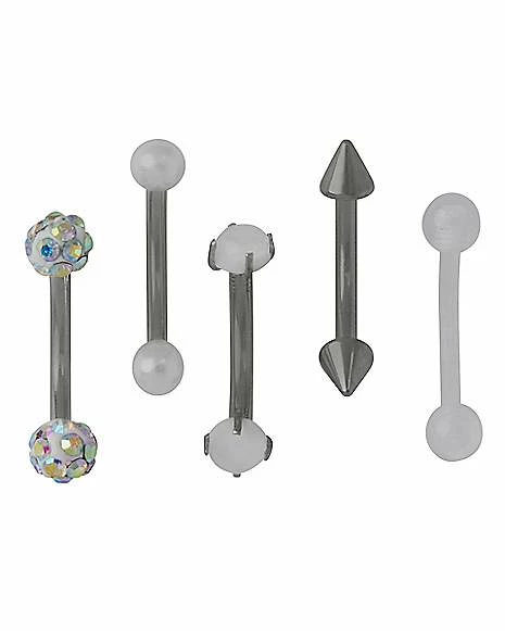 Discount 🥰 Multi-Pack Faux Opal Spike Barbells 5 Pack - 16 Gauge 🤩 3 Discount 🥰 Multi-Pack Faux Opal Spike Barbells 5 Pack - 16 Gauge 🤩