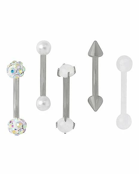 Discount 🥰 Multi-Pack Faux Opal Spike Barbells 5 Pack - 16 Gauge 🤩 4 Discount 🥰 Multi-Pack Faux Opal Spike Barbells 5 Pack - 16 Gauge 🤩 - Image 2