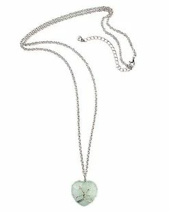 Best Pirce ⭐ Jade Cage Stone Heart Necklace 👏 -Playboy Shop 03813599 c
