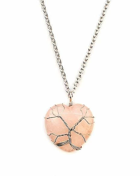 Cheapest β¨ Rose Quartz Cage Stone Heart Chain Necklace π₯ 3 Cheapest β¨ Rose Quartz Cage Stone Heart Chain Necklace π₯