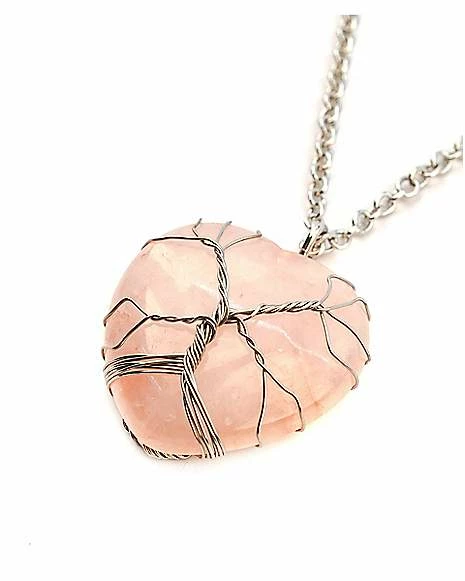 Cheapest β¨ Rose Quartz Cage Stone Heart Chain Necklace π₯ 4 Cheapest β¨ Rose Quartz Cage Stone Heart Chain Necklace π₯ - Image 2