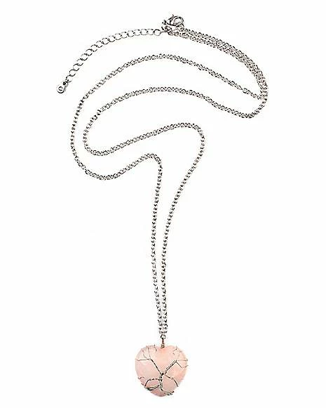Cheapest β¨ Rose Quartz Cage Stone Heart Chain Necklace π₯ 5 Cheapest β¨ Rose Quartz Cage Stone Heart Chain Necklace π₯ - Image 3