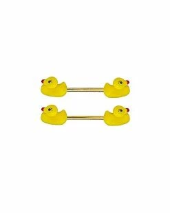 Best reviews of 😀 Yellow Duck Nipple Barbells - 14 Gauge 👏