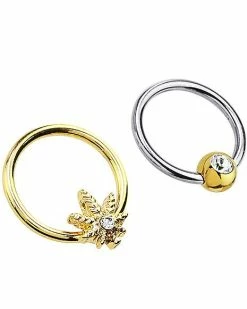 Wholesale π Multi-Pack CZ Weed Leaf Captive Rings 4 Pack - 16 Gauge β 8 Wholesale π Multi-Pack CZ Weed Leaf Captive Rings 4 Pack - 16 Gauge β -Playboy Shop 03814654 c