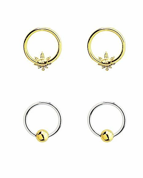 Wholesale π Multi-Pack CZ Weed Leaf Captive Rings 4 Pack - 16 Gauge β 6 Wholesale π Multi-Pack CZ Weed Leaf Captive Rings 4 Pack - 16 Gauge β - Image 4