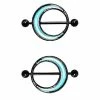 Discount ✨ Black and Blue Crescent Moon Nipple Shields - 14 Gauge 💯 -Playboy Shop 03814811 a