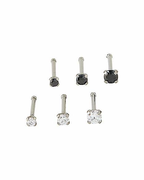 Outlet π€© Multi-Pack Black CZ Titanium Bone Nose Rings 6 Pack - 20 Gauge π₯ 4 Outlet π€© Multi-Pack Black CZ Titanium Bone Nose Rings 6 Pack - 20 Gauge π₯ - Image 2