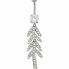 Hot Sale 👍 CZ Feather Dangle Belly Ring - 14 Gauge 👍 -Playboy Shop 03815065 a