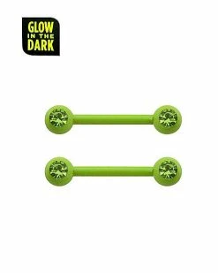 Discount π Glow in the Dark CZ Green Nipple Barbells - 14 Gauge β¨