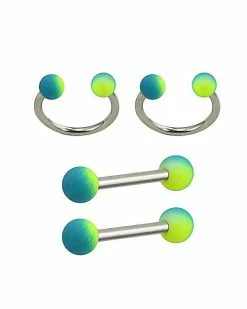 Deals βοΈ Multi-Pack Blue and Green Horseshoe Rings and Nipple Barbells 2 Pair - 14 Gauge π 5 Deals βοΈ Multi-Pack Blue and Green Horseshoe Rings and Nipple Barbells 2 Pair - 14 Gauge π -Playboy Shop 03815305 b
