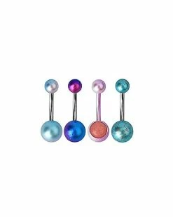 Top 10 🧨 Multi-Pack Blue Crackle and Pink Belly Rings 4 Pack - 14 Gauge ❤️