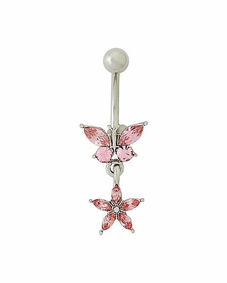 Top 10 π― Pink Butterfly and Star Gem-Effect Dangle Belly Ring - 14 Gauge β¨ 3 Top 10 π― Pink Butterfly and Star Gem-Effect Dangle Belly Ring - 14 Gauge β¨