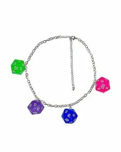 Budget 😀 Colored D20 Chain Choker Necklace 🎉