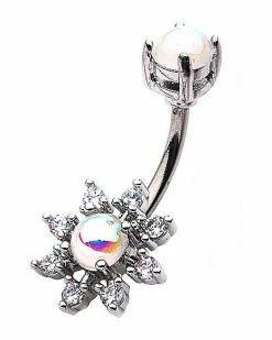 Wholesale 😉 Prong CZ Flower Belly Ring - 14 Gauge 🛒 -Playboy Shop 03817525 b