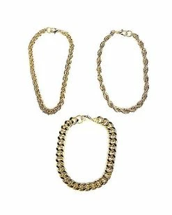 New ✔️ Multi-Pack Goldtone Chain Bracelets -3 Pack ❤️ -Playboy Shop 03817657 b