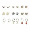 Deals 🔥 Multi-Pack Gold Plated Assorted Charm and Hoop Earrings- 9 Pairs ✔️ -Playboy Shop 03817905 a