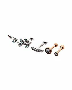 Best reviews of 😍 Multi-Pack CZ Leaf Cartilage Earrings 4 Pack - 18 Gauge 🛒 -Playboy Shop 03818408 b