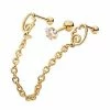 Hot Sale 🛒 Goldtone Wing Chain Cartilage Earring - 18 Gauge 🧨 -Playboy Shop 03818424 a