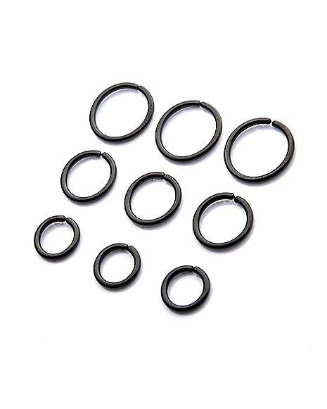 Coupon π Multi-Pack Black Hoop Rings 9 Pack - 16 Gauge π 4 Coupon π Multi-Pack Black Hoop Rings 9 Pack - 16 Gauge π - Image 2