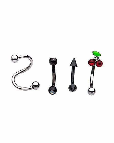Top 10 π Multi-Pack Cherry and Spike Curved Barbells 4 Pack - 16 Gauge π₯° 3 Top 10 π Multi-Pack Cherry and Spike Curved Barbells 4 Pack - 16 Gauge π₯°