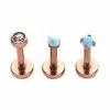 Outlet 🛒 Multi-Pack Rose Goldtone CZ Labret Lip Rings 3 Pack - 16 Gauge 🧨 -Playboy Shop 03819299 a