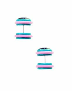 Best reviews of 🛒 Teal and Pink Weed Leaf Fake Plugs - 18 Gauge 🥰 -Playboy Shop 03826427 d