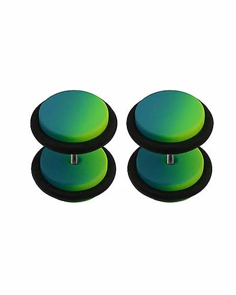 Outlet β€οΈ Blue and Yellow Ombre Fake Plugs - 18 Gauge π 4 Outlet β€οΈ Blue and Yellow Ombre Fake Plugs - 18 Gauge π - Image 2