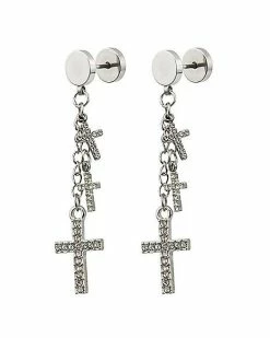 Discount 👏 CZ Cross Dangle Fake Plugs - 18 Gauge 😉 -Playboy Shop 03827490 b