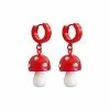 Deals 🔔 Red Mushroom Huggie Hoop Dangle Earrings - 18 Gauge 💯 -Playboy Shop 03828266 a