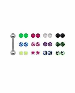 Promo 🌟 Barbell with Assorted Extra Balls 24 Pack - 14 Gauge 🎁