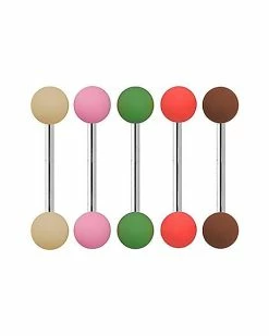 New 😀 Multi-Pack Matte Acrylic Barbells 5 Pack - 14 Gauge 👍