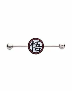 Cheapest 🎉 Goku Kanji Dragon Ball Z Industrial Barbell - 14 Gauge 🥰