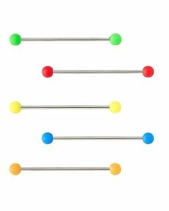 Best Sale ❤️ Multi-Pack Colorful Balls Industrial Barbells 5 Pack - 14 Gauge ❤️