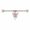 Best Pirce ⌛ Butterfly Charm Industrial Barbell - 14 Gauge 🔥 -Playboy Shop 03830361 a