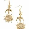Outlet 😍 Goldtone Celestial Sun Star and Moon Dangle Earrings 🔔 2 Outlet 😍 Goldtone Celestial Sun Star and Moon Dangle Earrings 🔔 -Playboy Shop 03830460 a