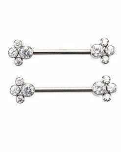 Coupon ✨ CZ Circles Nipple Barbells - 14 Gauge ⌛