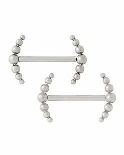 Discount 🤩 Silvertone Circles Barbells - 14 Gauge 🎉