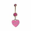 Cheapest 👍 Pink CZ Heart Cutie Dangle Belly Ring - 14 Gauge 😍 -Playboy Shop 03831021 a
