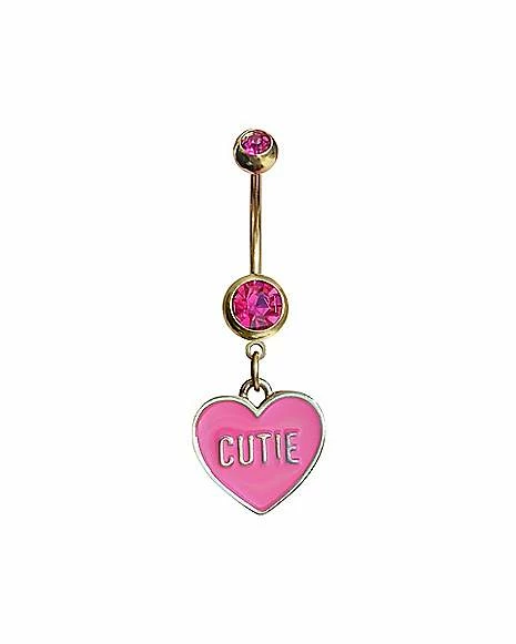 Cheapest π Pink CZ Heart Cutie Dangle Belly Ring - 14 Gauge π 3 Cheapest π Pink CZ Heart Cutie Dangle Belly Ring - 14 Gauge π